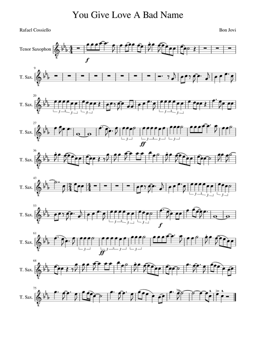 You Give Love A Bad Name - Bon Jovi - SAX TENOR