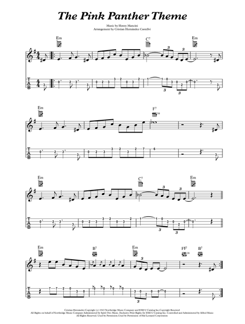 The Pink Panther from THE PINK PANTHER (Arr. Cristian Hernandez Castellvi) - Henry Mancini (Ukulele)
