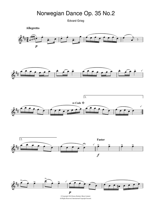 Norwegian Dance No. 2 Op. 35 - Edvard Grieg (Flute Solo)