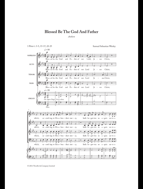 Blessed Be The God And Father - Samuel Wesley (Choral, SATB)