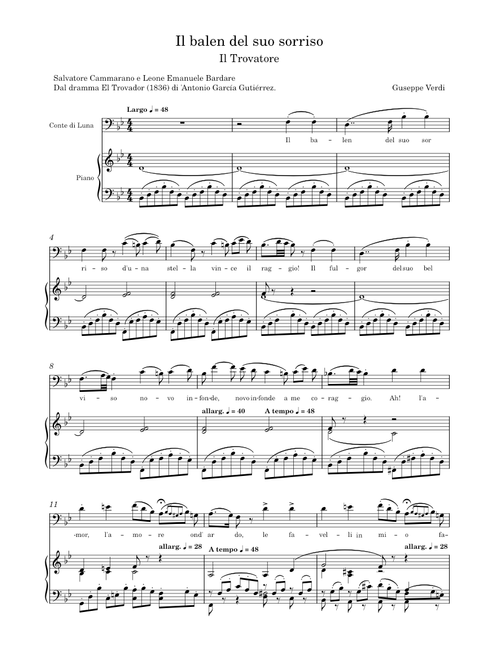 Il balen del suo sorriso - Conte di Luna, Atto II, Il Trovatore - G. Verdi – danielsolino
