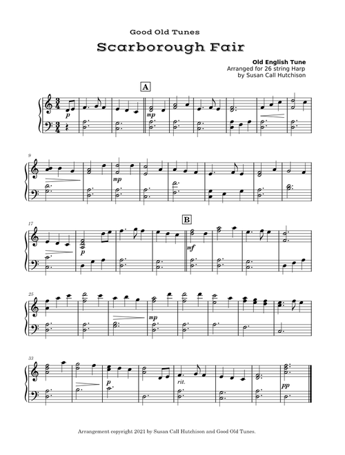 Scarborough Fair: Solo for 26 String Harp