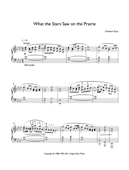 What the Stars Saw on the Prairie - Kathleen Ryan (Piano Solo)