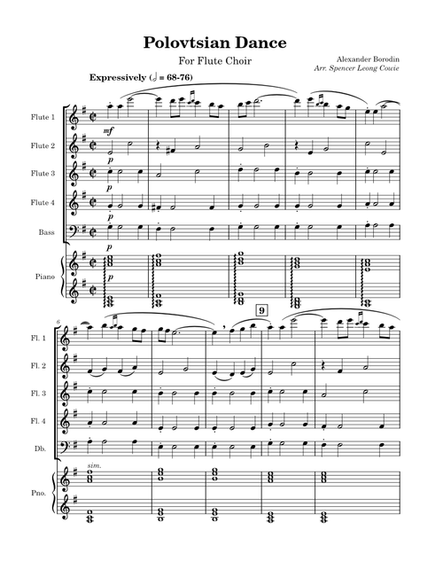 Polovtsian Dance for Flute Choir - Alexander Borodin, Arr. Spencer LC