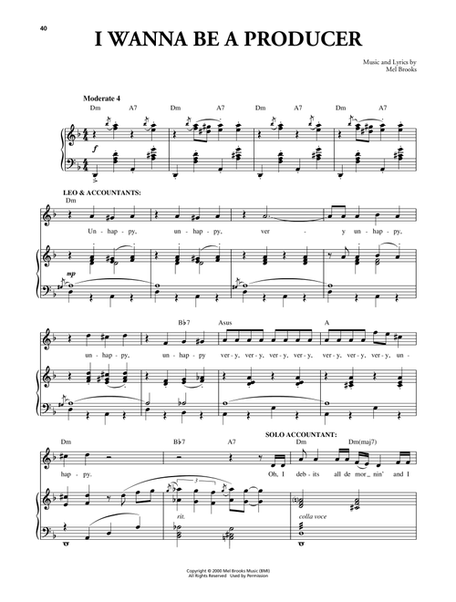 I Wanna Be A Producer - Mel Brooks (Piano Vocal)