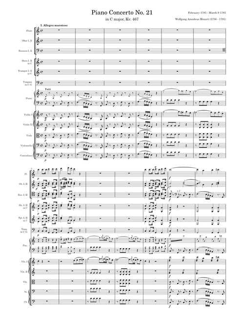 Piano Concerto No.21 in C major, K. 467 - I. Allegro maestoso