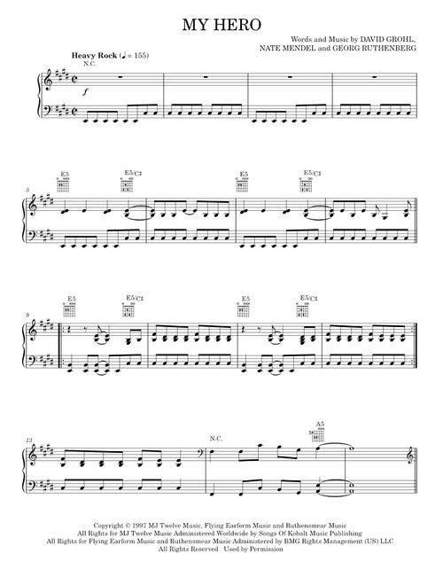 My hero - Foo Fighters (Piano-Vocal-Guitar)