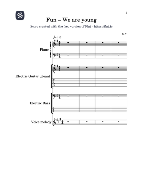 We Are Young (Arr. E. V.) - fun (Small Ensemble)
