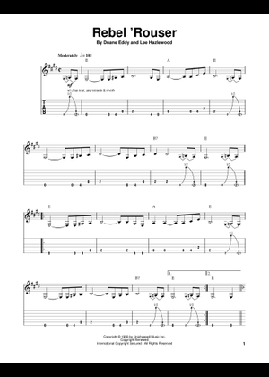 Play Official version of Rebel rouser Sheet Music by Duane Eddy for ...