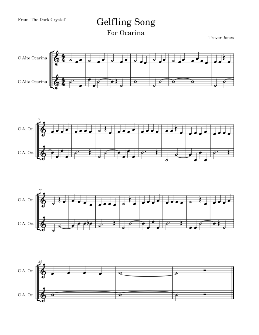 The dark crystal overture trevor jones gelfling song piano tutorial