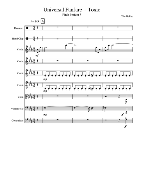 "Universal Fanfare" + "Toxic" from Pitch Perfect 3