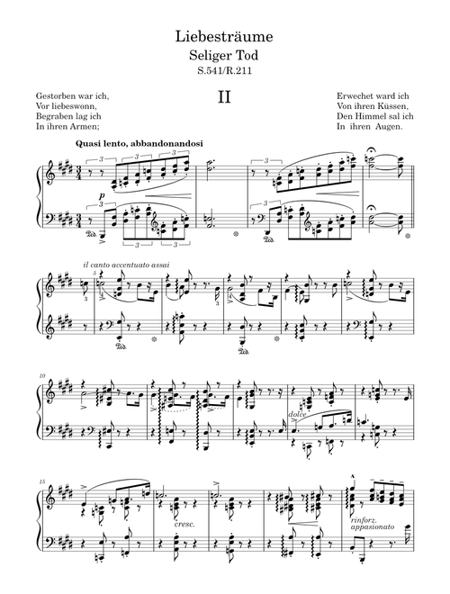 Liebesträume No. 2 "Seliger Tod"