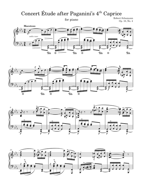 Concert Étude after Paganini's 4th Caprice - R. Schumann, Op. 10, No. 4