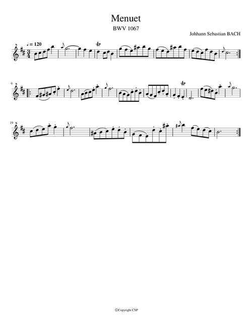 Menuet BWV 1067