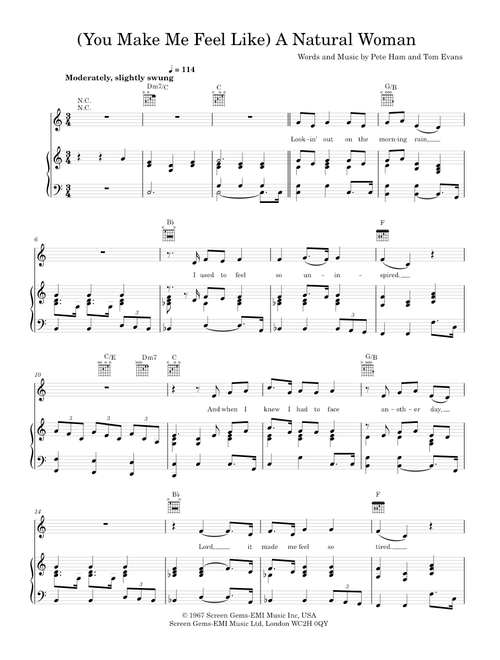 You make me feel like a natural woman - Aretha Franklin (Piano-Voice)