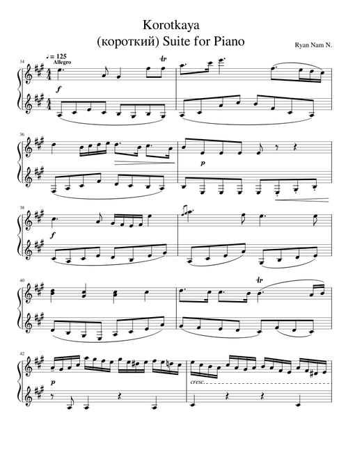 Short Suite for Piano
