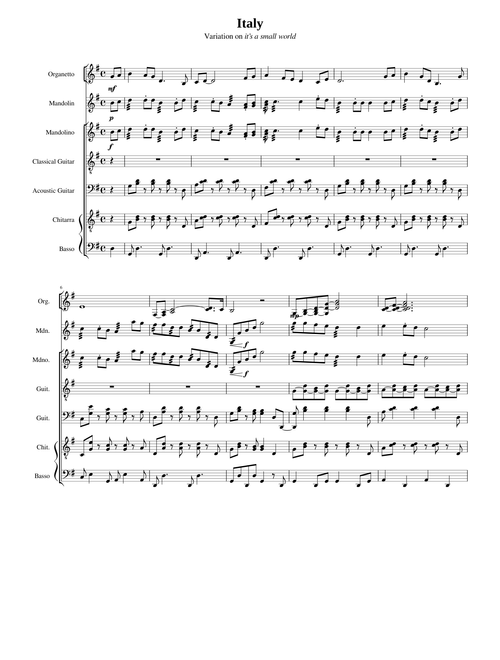 It's A Small World (Italy Theme) – Sherman Brothers