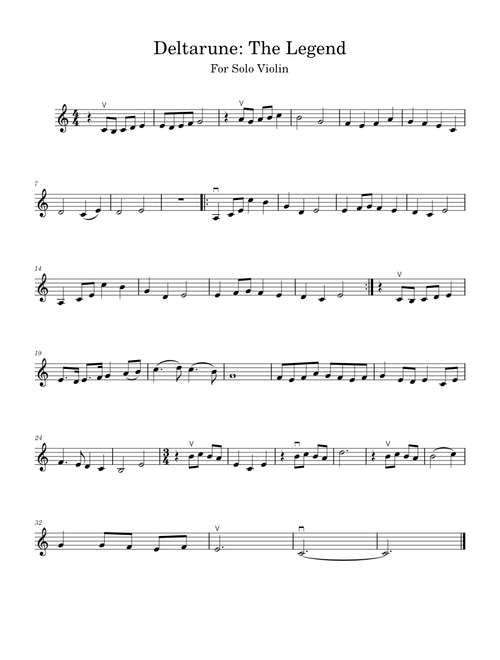 Deltarune OST – Toby Fox Deltarune- The Legend Beginner Violin