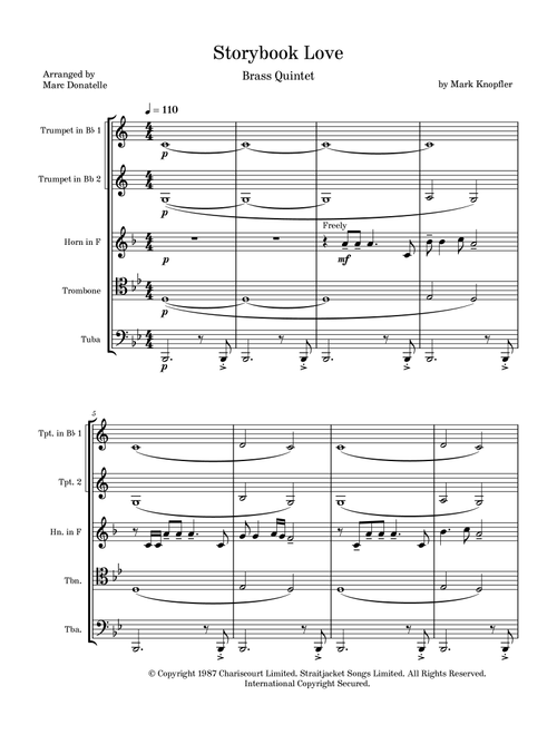 Once Upon A Time...storybook Love (Arr. Marc Donatelle) - Mark Knopfler (Brass Ensemble)
