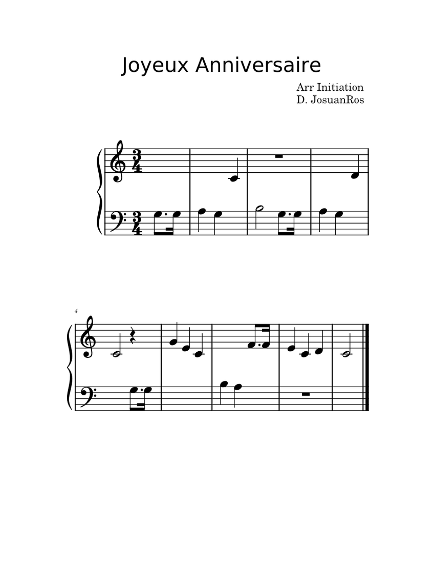 Joyeux Anniversaire Misc Traditional Joyeux Anniversaire piano tutorial