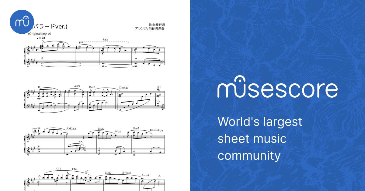 恋 - 星野源 Sheet Music with Chords for Piano (Solo) | MuseScore.com