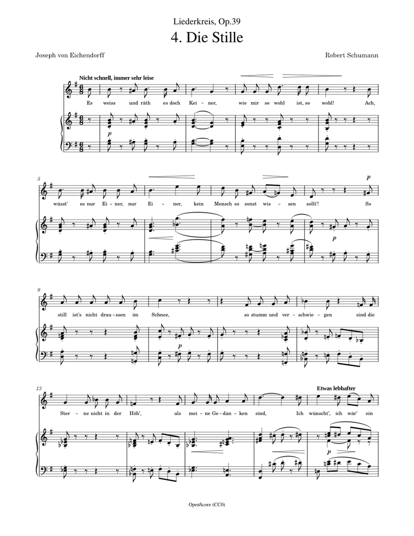 Schumann, Robert - Liederkreis, Op.39 No.4 - Die Stille