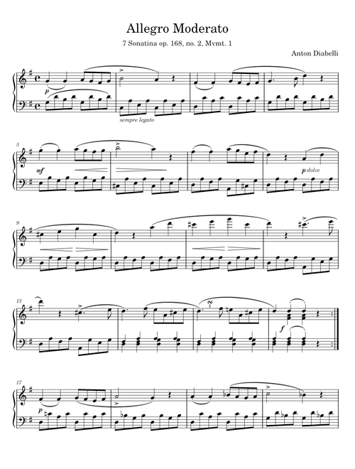 7 Piano Sonatinas, Op.168 - Anton Diabelli