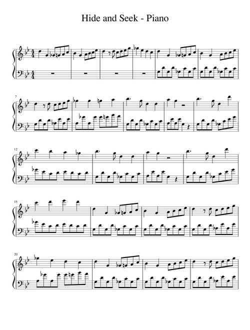 Hide and seek – Vocaloid Hide and Seek - Piano