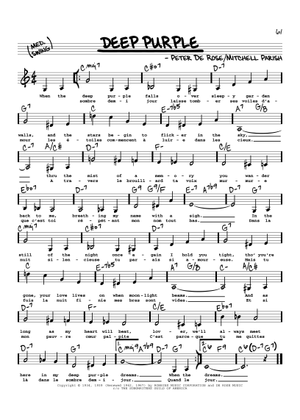 Deep Purple sheet music for piano solo (PDF-interactive)