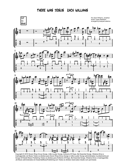 There Was Jesus (Arr. by ezequiel zeferino) - Zach Williams (Guitar Tab)