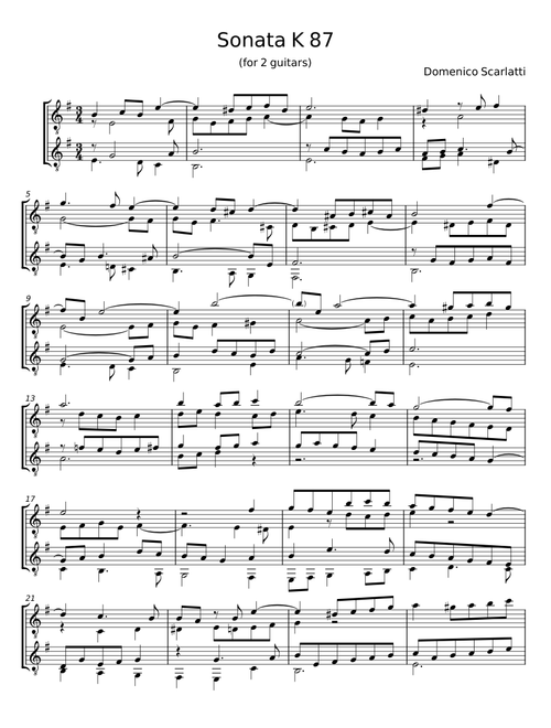 Keyboard Sonata in B minor, K.87 - Domenico Scarlatti