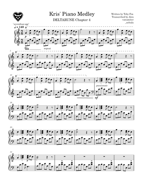 Kris' Piano Medley - DELTARUNE Chapter 4 (READ DESCRIPTION)