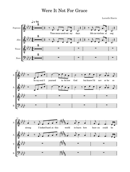 Were It Not For Grace – Larnelle Harris (SATB Choir Arrangement)