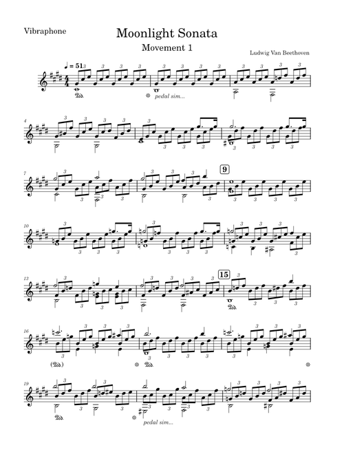 Moonlight Sonata – Ludwig van Beethoven (Vibraphone Solo)