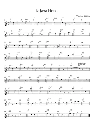 La Java Bleue La Java Bleue Sheet Music for Piano (A Capella) | MuseScore.com