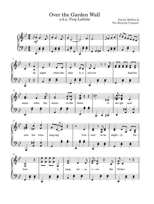 Over the Garden Wall (Frog Lullaby) – The Blasting Company
