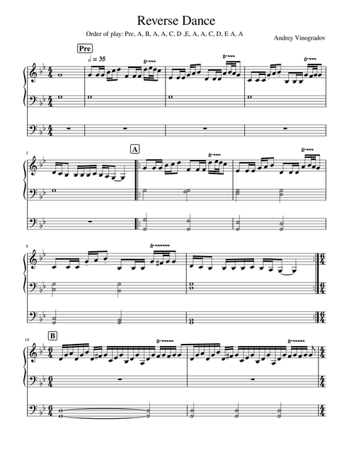 Reverse Dance – Andrey VInogradov Reverse Dance – Andrey Vinogradov  - for organ