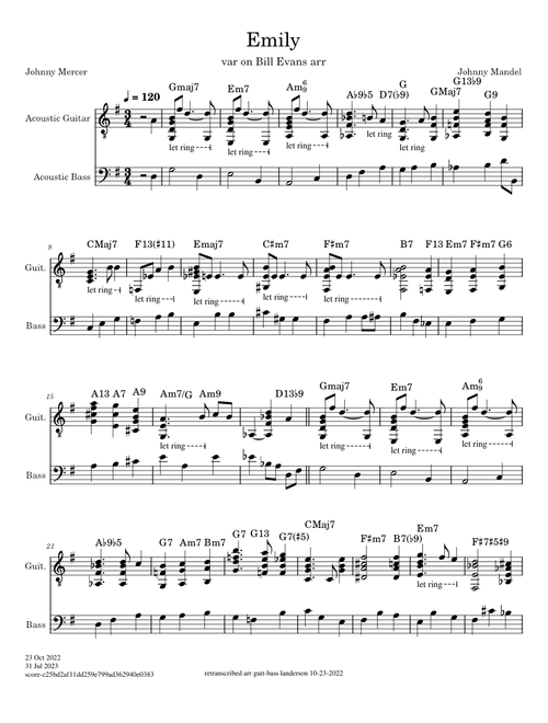 Emily – Johnny Mandel