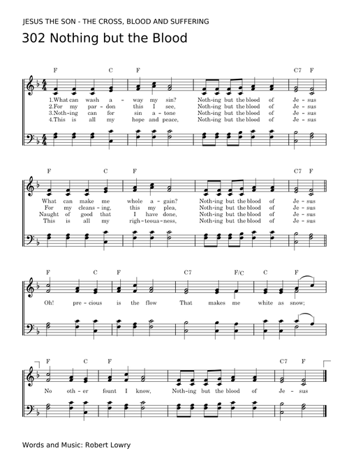 Nothing But The Blood [lead sheet - C] - Robert Lowry