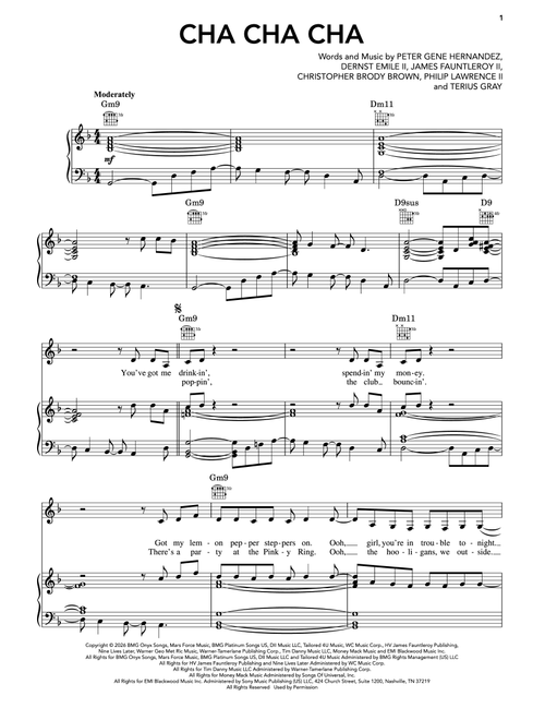 Cha Cha Cha - Bruno Mars (Piano-Vocal-Guitar)