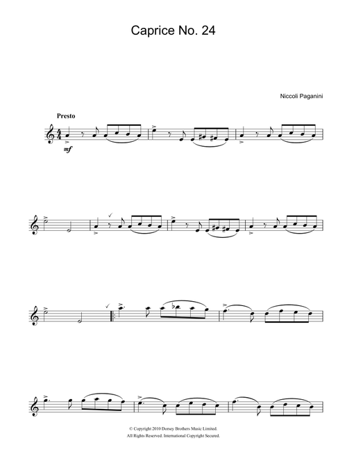 Caprice No. 24 - Niccolo Paganini (Flute Solo)