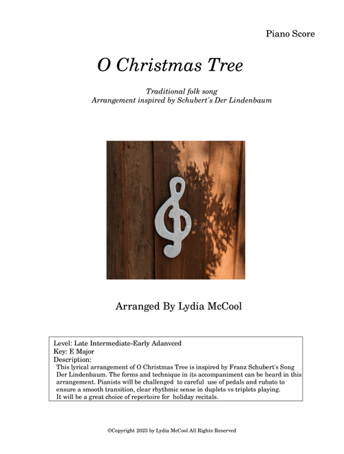 O Christmas Tree (Intermediate-Advanced) inspired by Schubert's Der Lindenbaum (Arr. Lydia McCool) - Traditional Folk Song (Piano Solo)