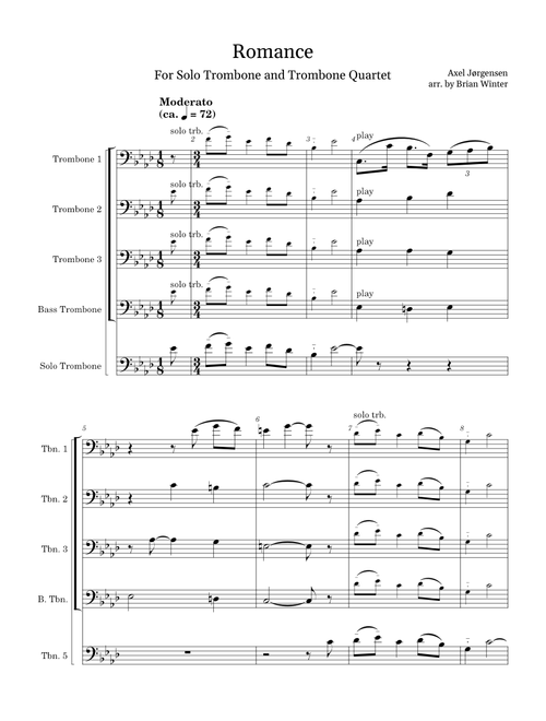 Jorgensen - Romance for Solo Trombone and Trombone Quartet