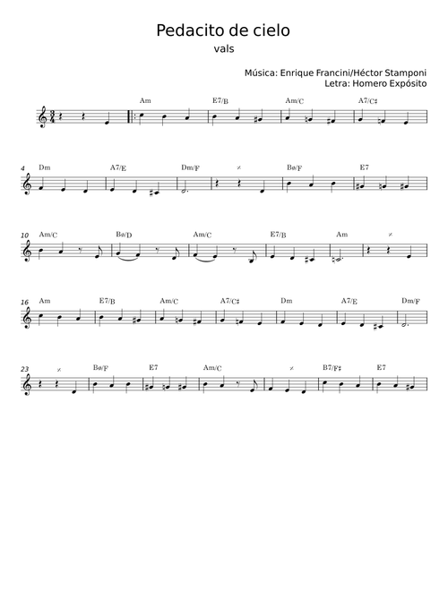 Pedacito de cielo - Enrique Francini / Héctor Stamponi