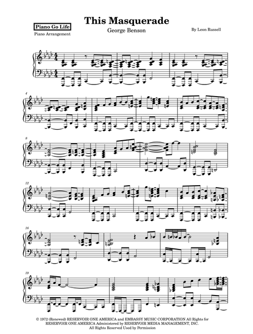 George Benson sheet music by daleahtye | Play, print, and download