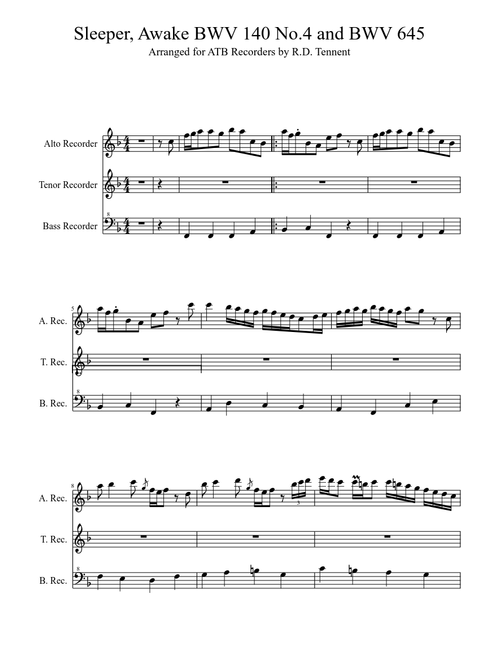 Sleepers, Awake ATB Recorder