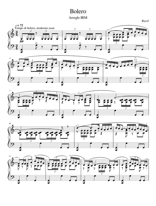 Bolero - M. Ravel, Easier