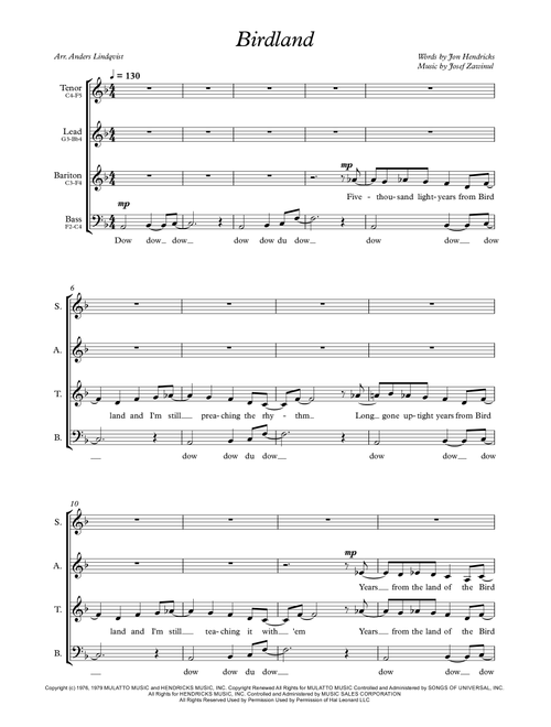 Birdland (Arr. Anders Lindqvist) - Manhattan Transfer (Barbershop Quartet)