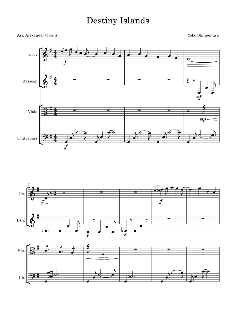 Kingdom hearts destiny islands theme Misc Computer Games Sheet