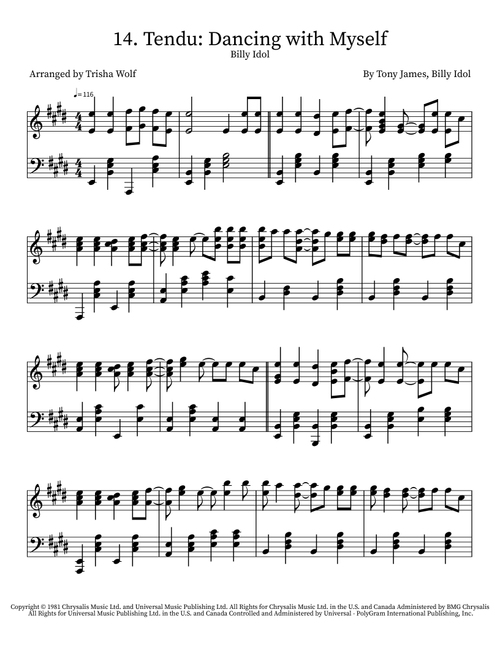 Dancing With Myself (Arr. Trisha Wolf) - Billy Idol (Piano Solo)